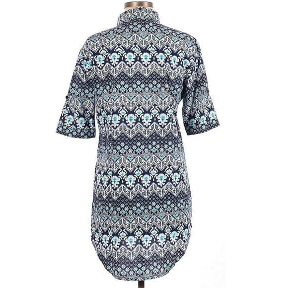 RHYTHM paisley floral print cover-up blue short sleeve shirt dress Size M NEW - Picture 2 of 5
